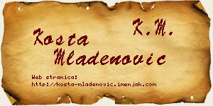 Kosta Mladenović vizit kartica